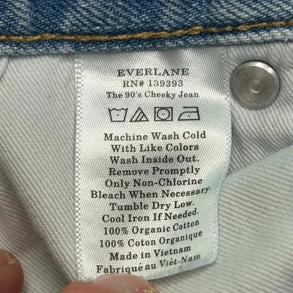 Everalne 90's cheeky ankle jean organic cotton light wash size 28 - Picture 7 of 10